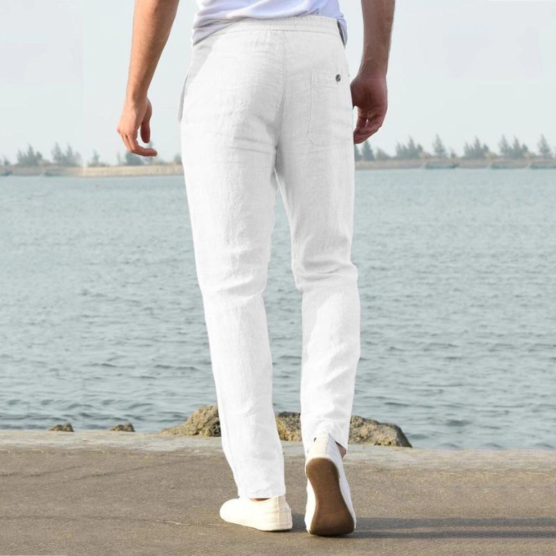 Katoenen losse slim-fit broek