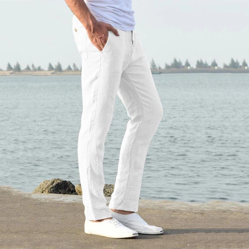 Katoenen losse slim-fit broek