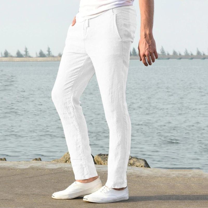 Katoenen losse slim-fit broek